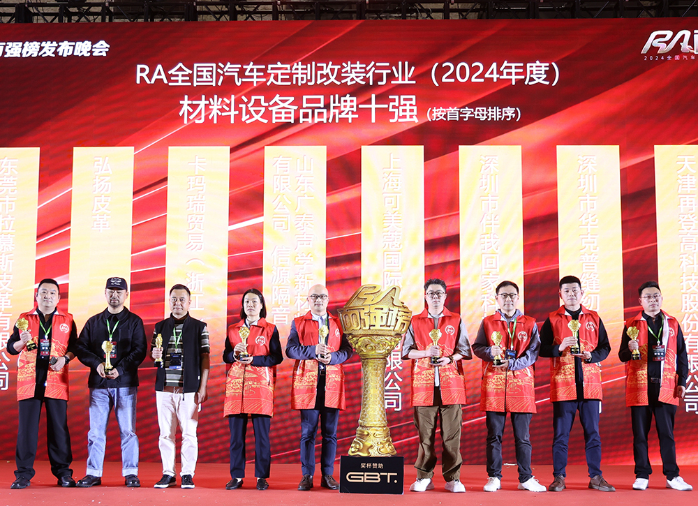 GetonAgain Honored as One of the "Top 10 Brands in Material Equipment for China's Custom Automotive Modification Industry in 2024"